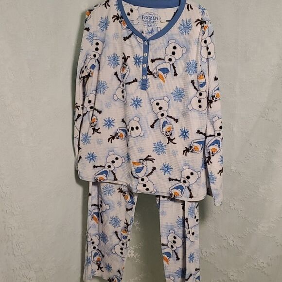 Frozen, Olaf PJ'S,  12/14, blue & White. Cozy soft. - Picture 1 of 4